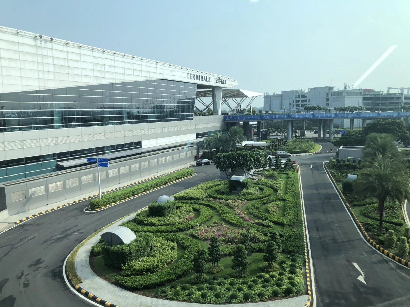 International airport terminal building on a clear day